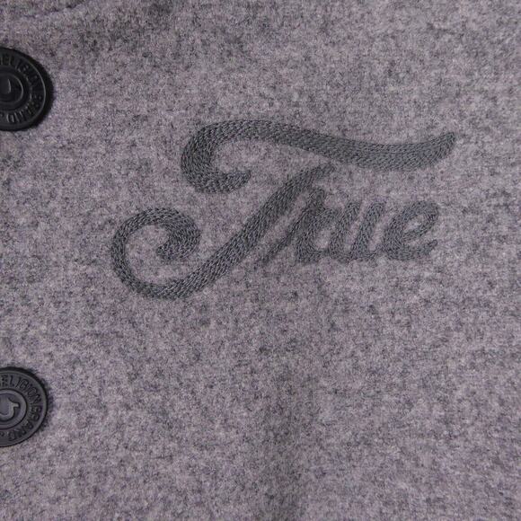 True Religion Varsity Jacket Womens SZ XS Leather Sleeves Wool Blend Body EUC - Picture 4 of 10